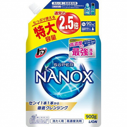 картинка Lion Top Super Nanox Жидкое средство для стирки белого и цветного белья (м.у.) 900 гр от интернет магазина