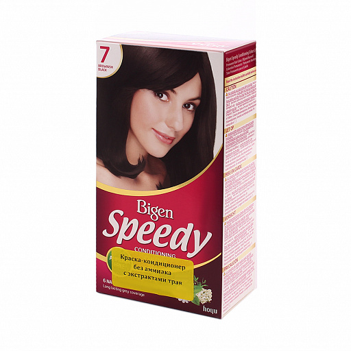 картинка 7 Bigen Speedy Краска-кондиционер для волос Черно-коричневый от интернет магазина