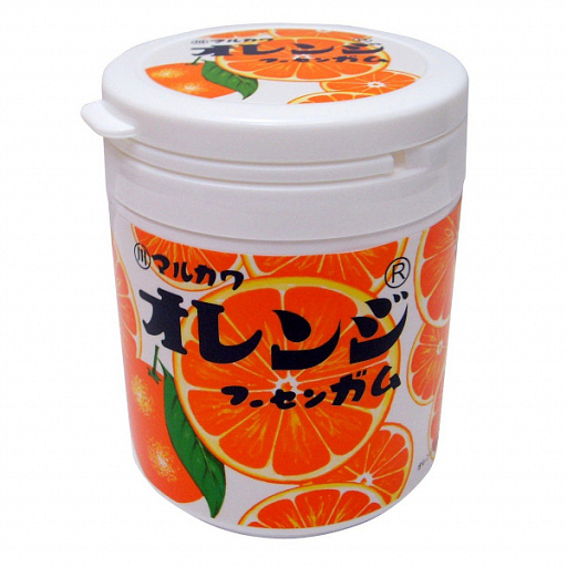картинка Marukawa Marble Orange Жевательная резинка Апельсин 130 гр (банка) от интернет магазина