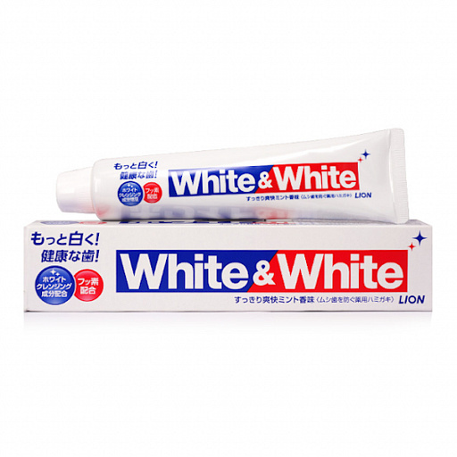 картинка Зубная паста Lion White&White с кальцием и фтором отбеливающая 150 гр от интернет магазина