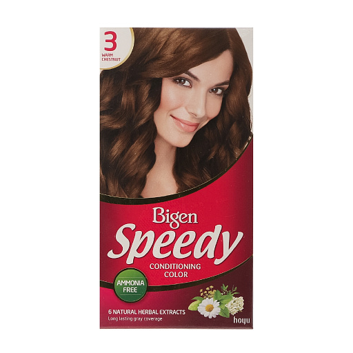 картинка 3 Bigen Speedy Краска-кондиционер для волос Теплый каштан от интернет магазина