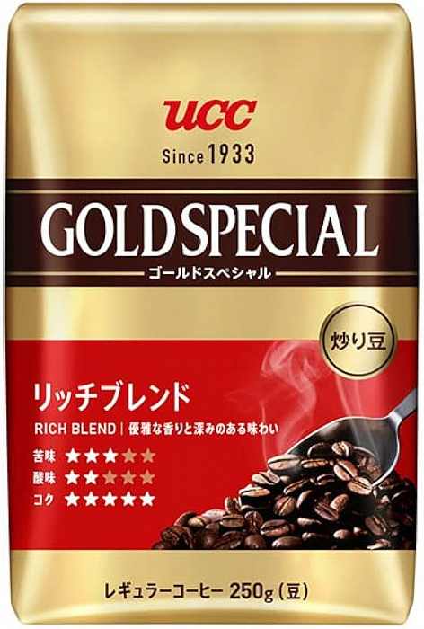 картинка UCC Gold Special Кофе "Рич бленд" обжаренный, в зернах, МУ, 250г от интернет магазина