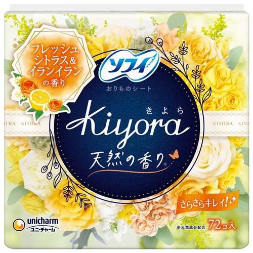 Unicharm Sofy Kiyora Floral & Citrus Женские гигиенические прокладки ежедневные 72 шт